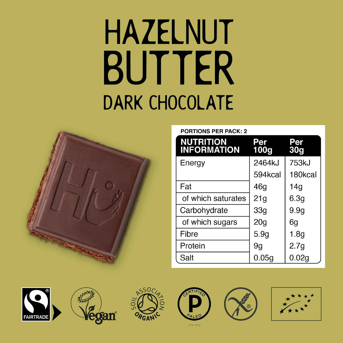 Hu - Hazelnut Butter Dark Chocolate Bar Single Bar