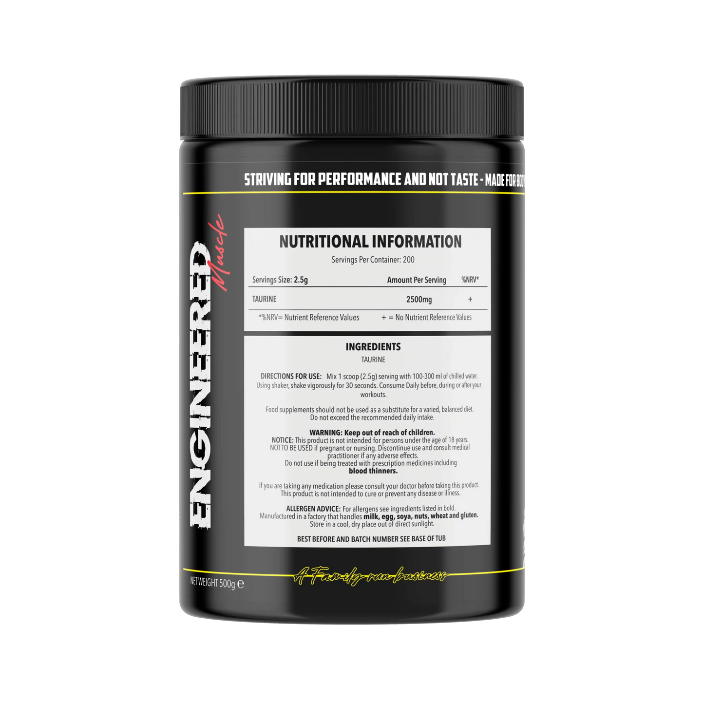 Engineered Muscle - Taurine 200 Servings