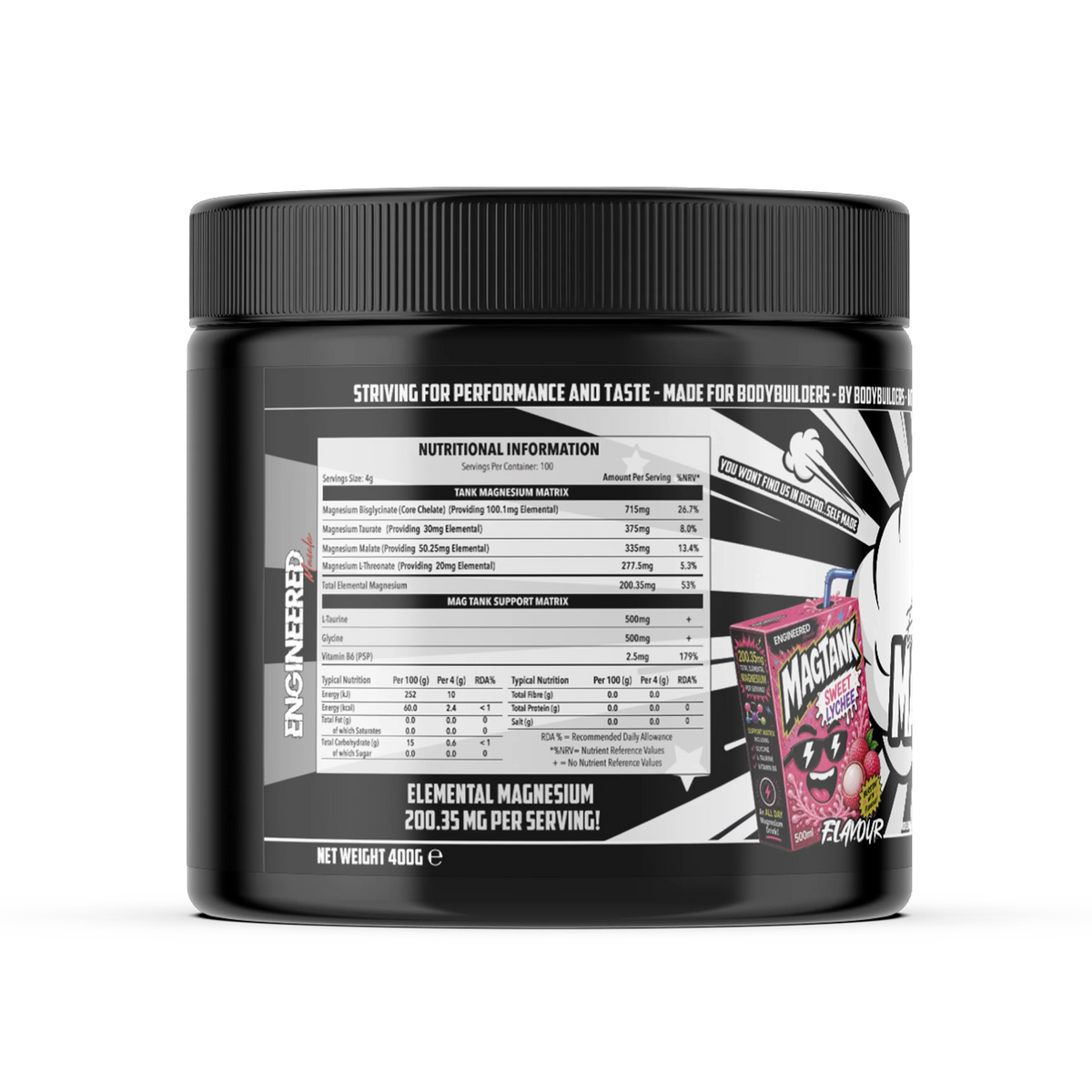 Engineered Muscle MagTank Magnesium Drink - 100 Servings
