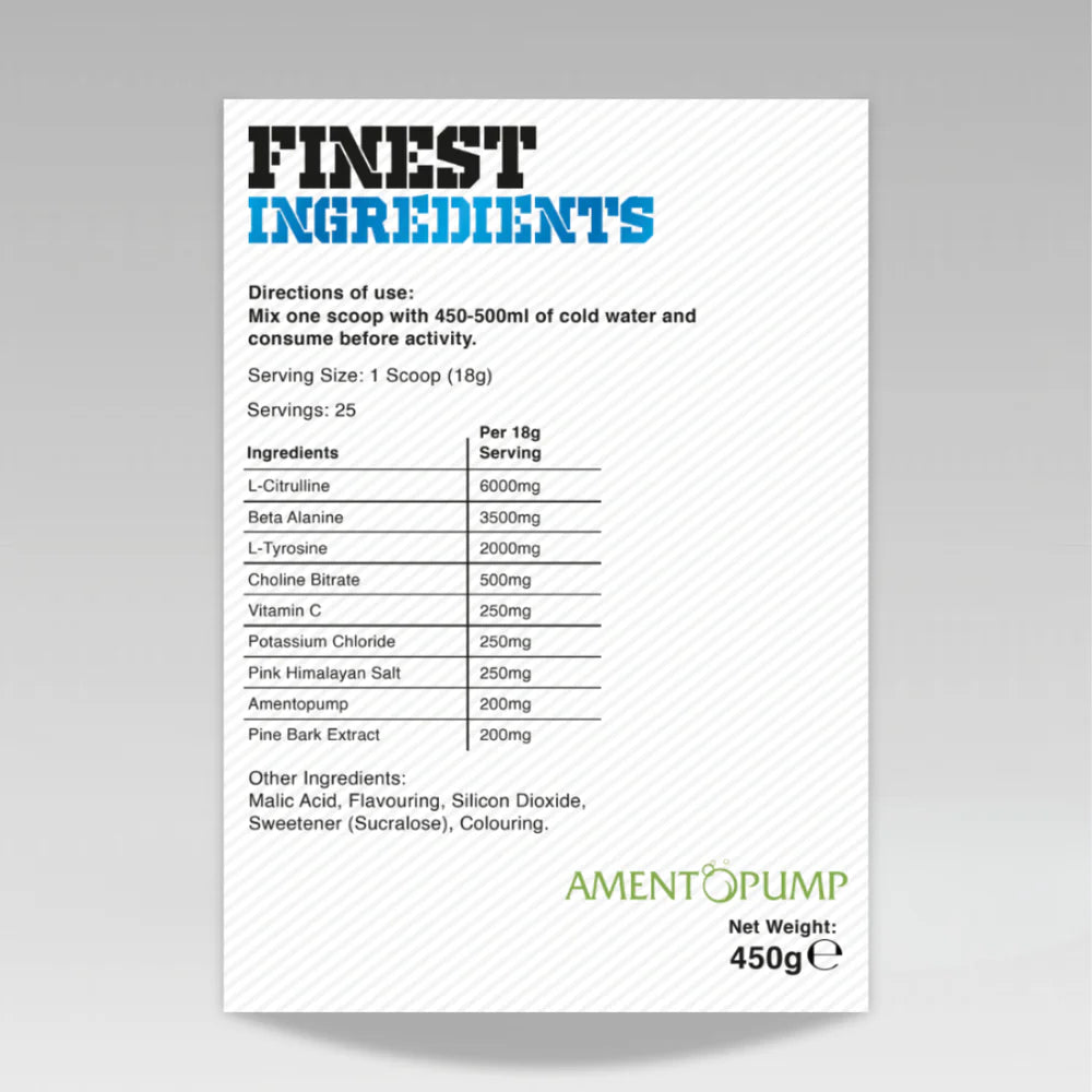 Gas Mark 10 Pitbull Pump supplement ingredients label with 'Finest Ingredients' label on a gray background