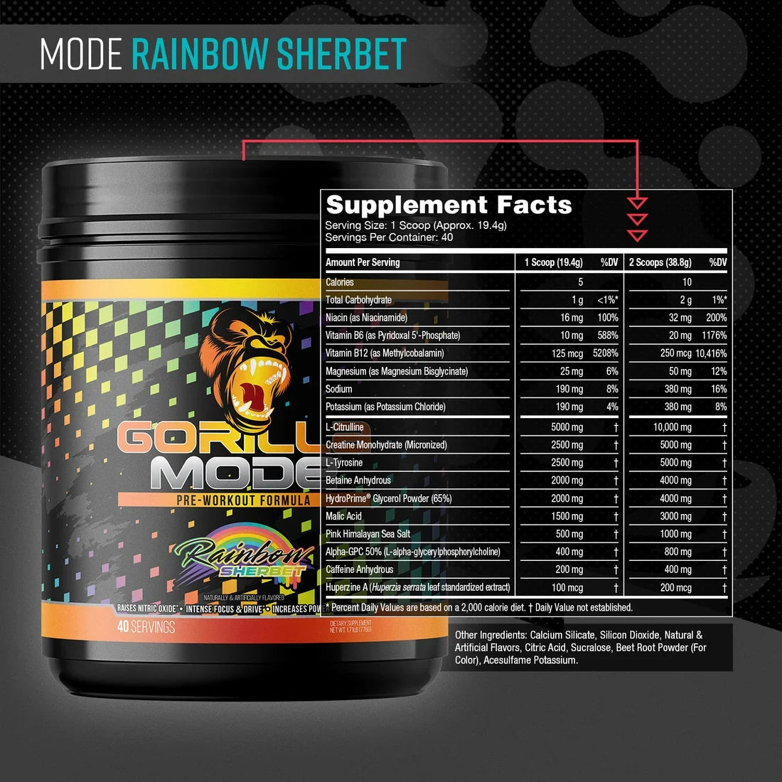 Gorilla Mind Gorilla Mode Pre-Workout - 40 Servings