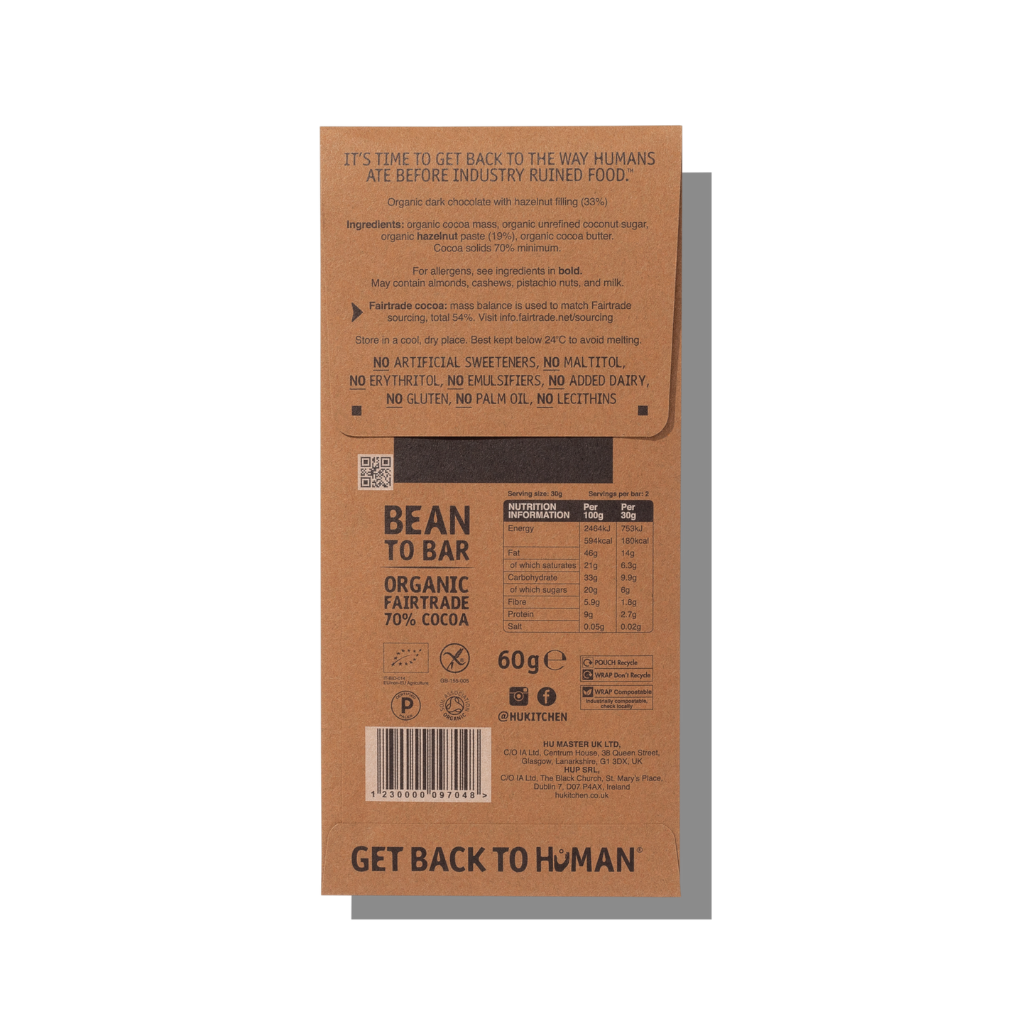 Hu - Hazelnut Butter Dark Chocolate Bar Single Bar